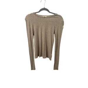 Splendid tan with sparkle long sleeve top size xs